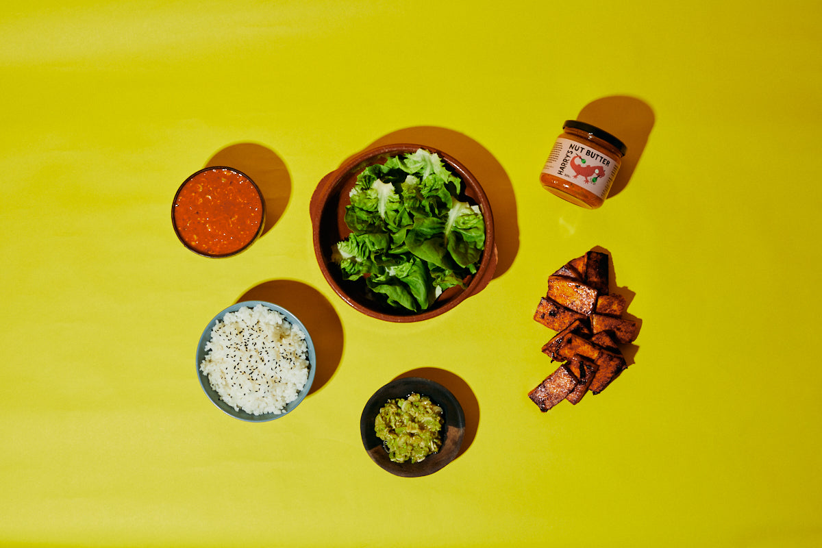 Ssambap with Marinated Tofu and Extra Hot Nut Butt Ssam Sauce Harry's