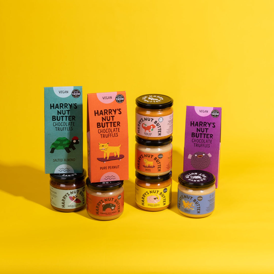 All 6 flavours of Harry's Nut Butter